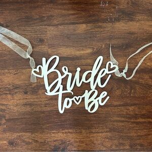 Bride to Be Party Banner - White